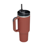 40 Oz Tumbler With Handle Straw Insulated, Stainless Steel Spill Proof Vacuum Coffee Cup Suitable For Car Gym Office Travel