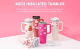 40 Oz Tumbler With Handle Straw Insulated, Stainless Steel Spill Proof Vacuum Coffee Cup Suitable For Car Gym Office Travel