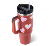 40 Oz Tumbler With Handle Straw Insulated, Stainless Steel Spill Proof Vacuum Coffee Cup Suitable For Car Gym Office Travel