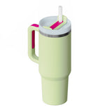 40 Oz Tumbler With Handle Straw Insulated, Stainless Steel Spill Proof Vacuum Coffee Cup Suitable For Car Gym Office Travel