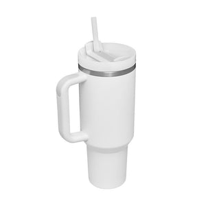 40 Oz Tumbler With Handle Straw Insulated, Stainless Steel Spill Proof Vacuum Coffee Cup Suitable For Car Gym Office Travel