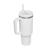 40 Oz Tumbler With Handle Straw Insulated, Stainless Steel Spill Proof Vacuum Coffee Cup Suitable For Car Gym Office Travel
