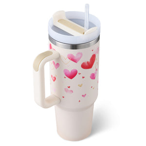 40 Oz Tumbler With Handle Straw Insulated, Stainless Steel Spill Proof Vacuum Coffee Cup Suitable For Car Gym Office Travel
