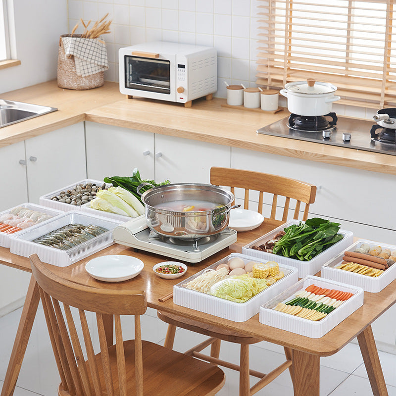 Kitchen Folding Storage Rack with Draining Basket Fruit Vegetable Storage Holder