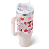 40 Oz Tumbler With Handle Straw Insulated, Stainless Steel Spill Proof Vacuum Coffee Cup Suitable For Car Gym Office Travel