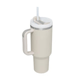 40 Oz Tumbler With Handle Straw Insulated, Stainless Steel Spill Proof Vacuum Coffee Cup Suitable For Car Gym Office Travel