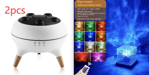 LED Water Ripple Ambient Night Light USB Rotating Projection Crystal Table Lamp