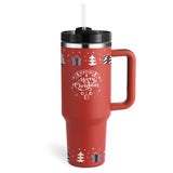 40 Oz Tumbler With Handle Straw Insulated, Stainless Steel Spill Proof Vacuum Coffee Cup Suitable For Car Gym Office Travel
