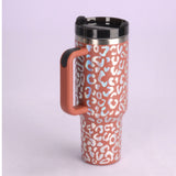 40 Oz Tumbler With Handle Straw Insulated, Stainless Steel Spill Proof Vacuum Coffee Cup Suitable For Car Gym Office Travel
