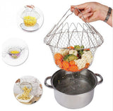 Stainless Steel Telescopic Folding Basket Frying Basket French Fries