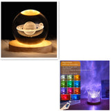 LED Water Ripple Ambient Night Light USB Rotating Projection Crystal Table Lamp