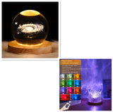 LED Water Ripple Ambient Night Light USB Rotating Projection Crystal Table Lamp