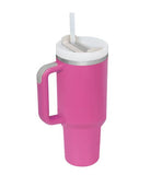 40 Oz Tumbler With Handle Straw Insulated, Stainless Steel Spill Proof Vacuum Coffee Cup Suitable For Car Gym Office Travel
