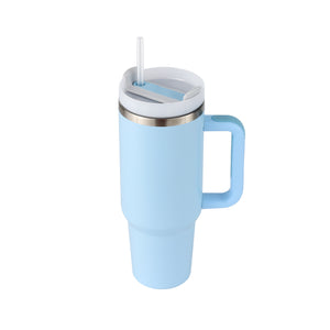40 Oz Tumbler With Handle Straw Insulated, Stainless Steel Spill Proof Vacuum Coffee Cup Suitable For Car Gym Office Travel