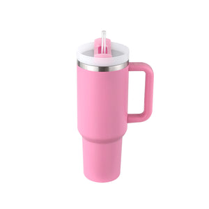 40 Oz Tumbler With Handle Straw Insulated, Stainless Steel Spill Proof Vacuum Coffee Cup Suitable For Car Gym Office Travel