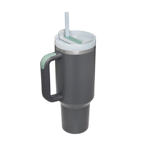 40 Oz Tumbler With Handle Straw Insulated, Stainless Steel Spill Proof Vacuum Coffee Cup Suitable For Car Gym Office Travel