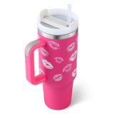 40 Oz Tumbler With Handle Straw Insulated, Stainless Steel Spill Proof Vacuum Coffee Cup Suitable For Car Gym Office Travel