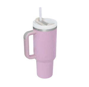 40 Oz Tumbler With Handle Straw Insulated, Stainless Steel Spill Proof Vacuum Coffee Cup Suitable For Car Gym Office Travel
