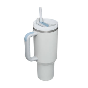 40 Oz Tumbler With Handle Straw Insulated, Stainless Steel Spill Proof Vacuum Coffee Cup Suitable For Car Gym Office Travel