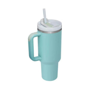 40 Oz Tumbler With Handle Straw Insulated, Stainless Steel Spill Proof Vacuum Coffee Cup Suitable For Car Gym Office Travel