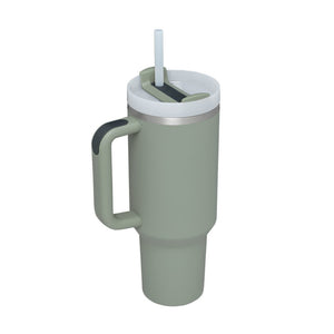 40 Oz Tumbler With Handle Straw Insulated, Stainless Steel Spill Proof Vacuum Coffee Cup Suitable For Car Gym Office Travel
