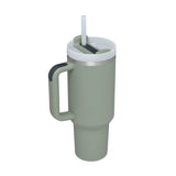 40 Oz Tumbler With Handle Straw Insulated, Stainless Steel Spill Proof Vacuum Coffee Cup Suitable For Car Gym Office Travel