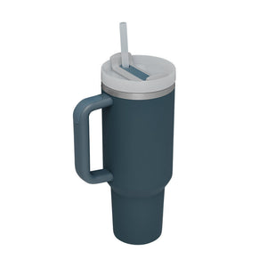 40 Oz Tumbler With Handle Straw Insulated, Stainless Steel Spill Proof Vacuum Coffee Cup Suitable For Car Gym Office Travel