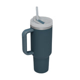 40 Oz Tumbler With Handle Straw Insulated, Stainless Steel Spill Proof Vacuum Coffee Cup Suitable For Car Gym Office Travel